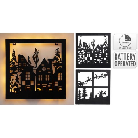 DECORAZIONE PARETE LED FERRO NERO
